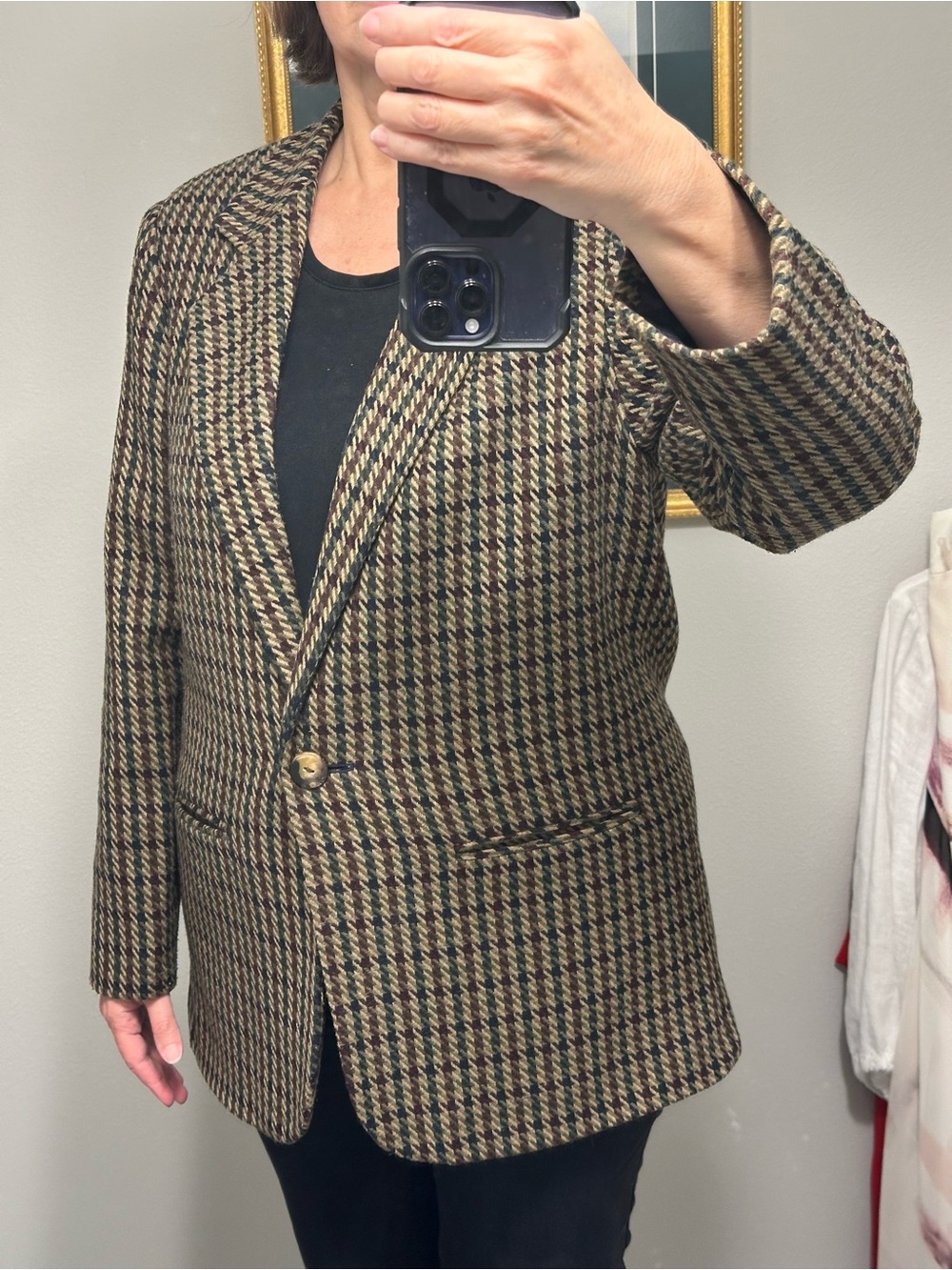 Sag Harbor Brown & Black Houndstooth Women's Blazer size 12 - Picture 4 of 9